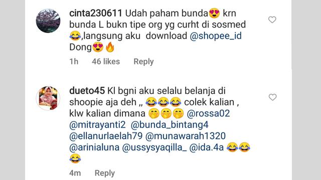 Komentar netizen di akun Instagram Lesti Kejora