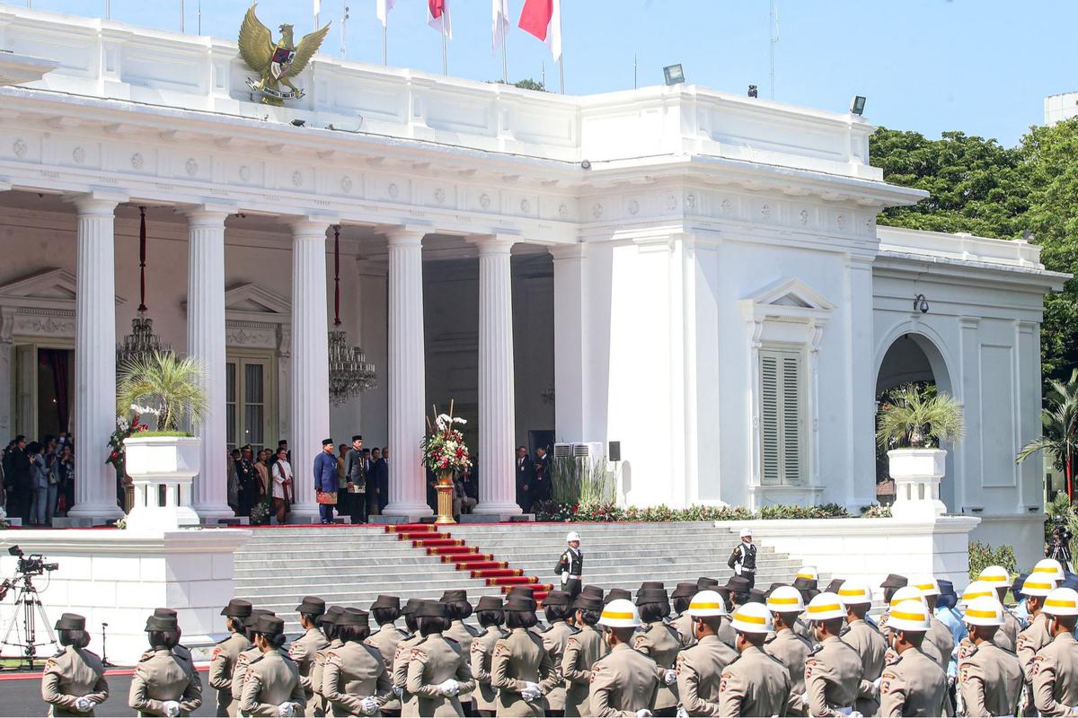 Jokowi sambut Presiden Prabowo di Istana Merdeka