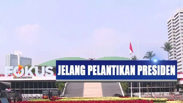 Karpet merah sudah dibentangkan di depan ruang rapat paripurna I, tempat berlangsungnya pelantikan.