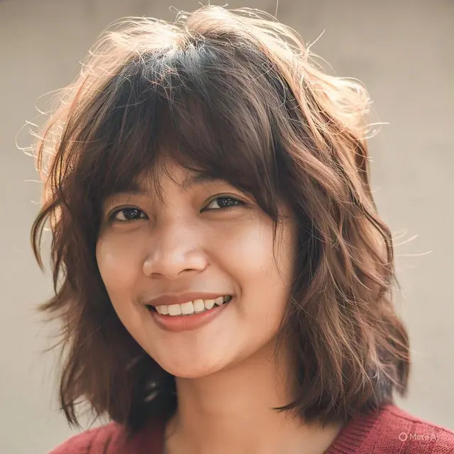 Model rambut layer pendek 2025 (sumber foto dari Meta AI)