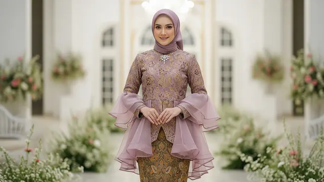 7 Model Gamis Batik Brokat 2026 yang Lagi Tren, Elegan untuk Acara Resmi Maupun Kondangan