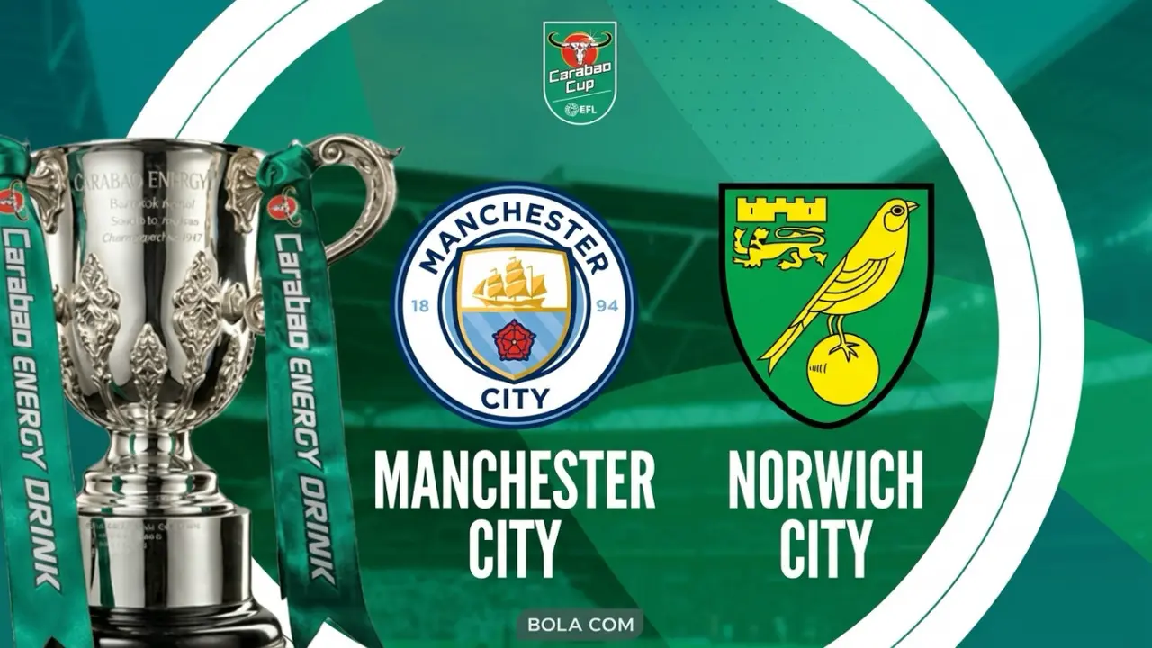 Ilustrasi Manchester City Vs Norwich, Carabao Cup