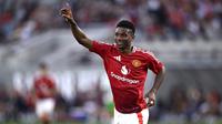 Amad Diallo menyumbangkan satu gol saat Manchester United memetik kemenangan 3-2 atas Real Betis pada laga pramusim di&nbsp;Snapdragon Stadium, San Diego,&nbsp;California, Kamis (1/8/2024) pagi WIB. (AFP/Orlando Ramirez / GETTY IMAGES NORTH AMERICA / Getty Images via AFP)&nbsp;