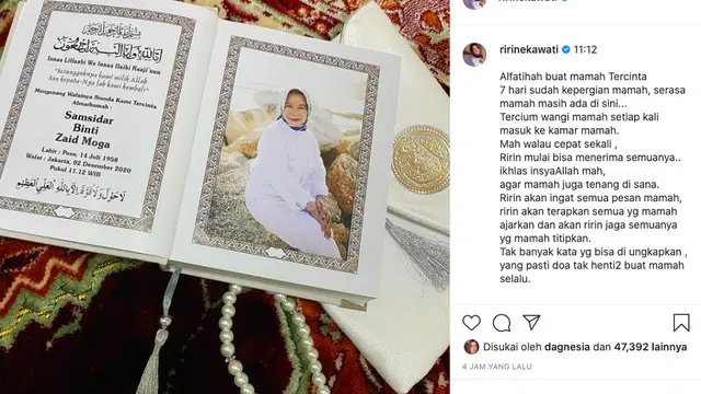 Semingu Meninggalnya Ibunda, Ririn Ekawati Mulai Bisa Menerima