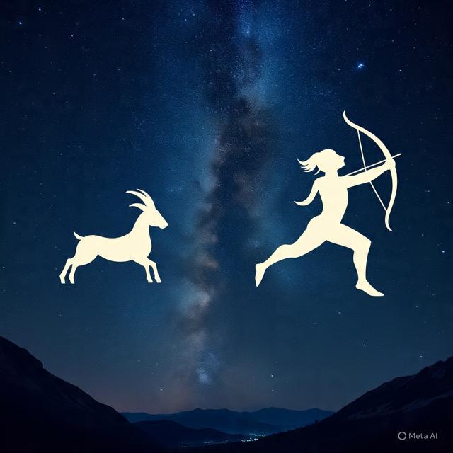 Capricorn and Sagittarius (created by Meta AI)