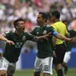 Timnas Jerman menyerah 0-1 dari Meksiko pada laga pertama Grup F Piala Dunia 2018, di Stadion Luzhniki, Minggu (17/6/2018) waktu setempat. (AFP/Patrik Stollarz)