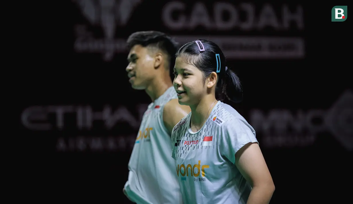 Pasangan ganda campuran Indonesia, Jafar Hidayatullah/Felisha Pasaribu saat babak 32 besar Indonesia Open 2026 melawan wakil Korea Selatan, Kim Jae Hyeon/Jang Ha Jeong di Istora Senayan, Jakarta, Rabu (03/06/2026). (Bola.com/Bagaskara Lazuardi)