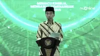 Presiden Jokowi menyampaikan sambutan di acara Harlah ke-101 NU yang diggelar di Yogyakarta. (Foto: Youtube Channel PBNU)