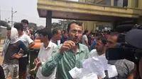 Pencari suaka menggelar unjuk rasa di gedung eks kodim Cengkareng, Jakarta Barat. (Liputan6.com/Ady Anugrahadi)