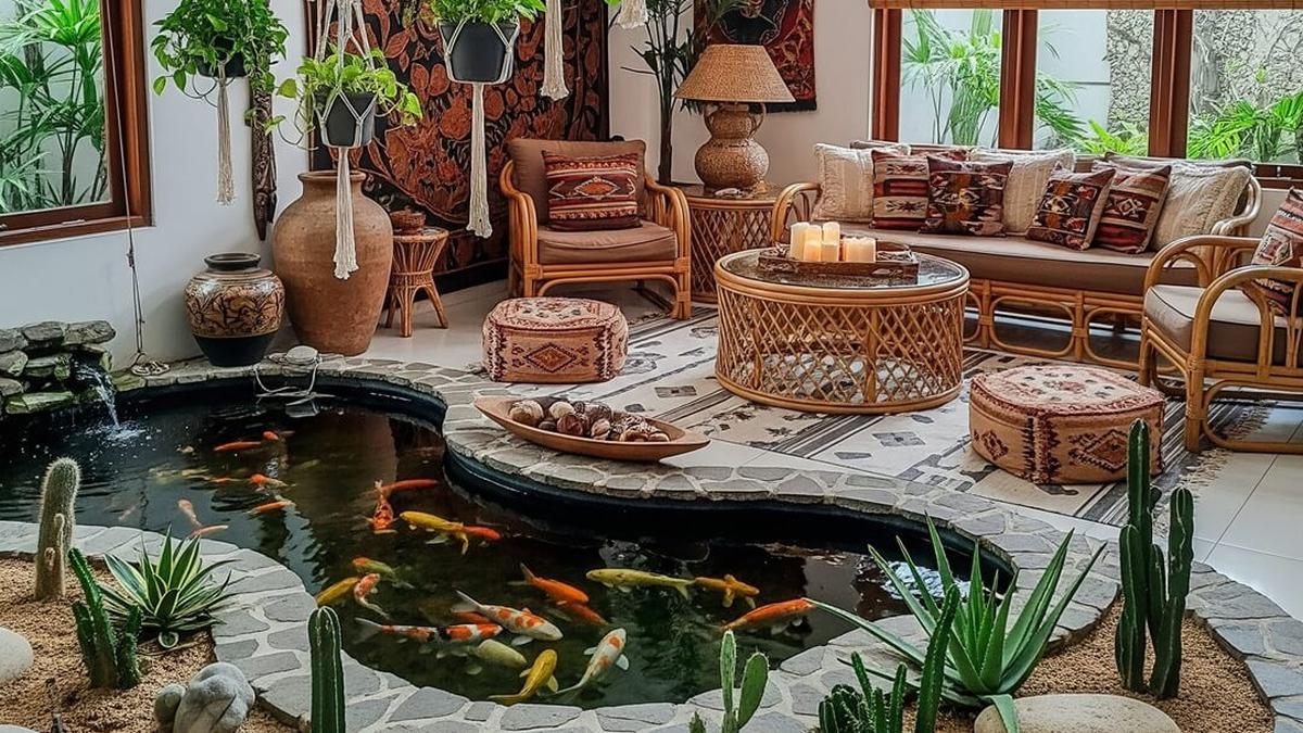 10 Inspirasi Kolam Ikan dalam Rumah dengan Konsep Taman Kering, Estetik dan Mudah Dirawat