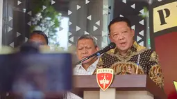 Jaksa Agung Muda Tindak Pidana Khusus (Jampidsus) Febrie Adriansyah memberikan keterangan pers di Gedung Bundar, Kejaksaan Agung, Jakarta, Jumat (10/7/2026). (KLY/ Budy Santoso)