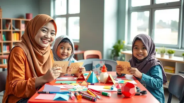 membuat kartu ucapan lebaran anak tk