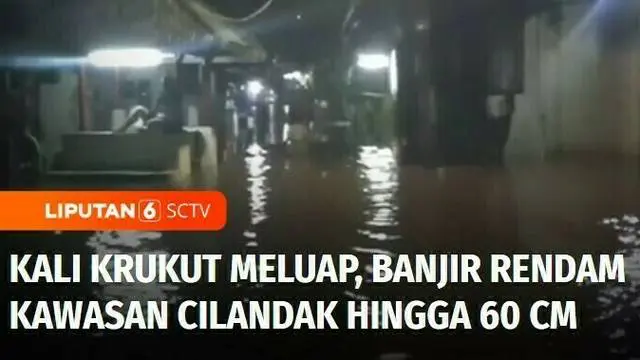 Banjir juga merendam permukiman di Cilandak, Jakarta Selatan, imbas meluapnya kali Krukut. Hingga Sabtu malam ketinggian banjir di kawasan ini berada di kisaran 40 hingga 60 centimeter.