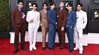 BTS di Grammy Awards 2022. ( Jordan Strauss/Invision/AP)