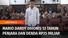 Terdakwa kasus penganiayaan terhadap korban anak DO, Mario Dandy divonis 12 tahun penjara karena terbukti bersalah merencanakan tindak penganiayaan berat. Mario juga harus membayar denda restitusi sebesar Rp 25 miliar, kemudian untuk membayar sebagia...