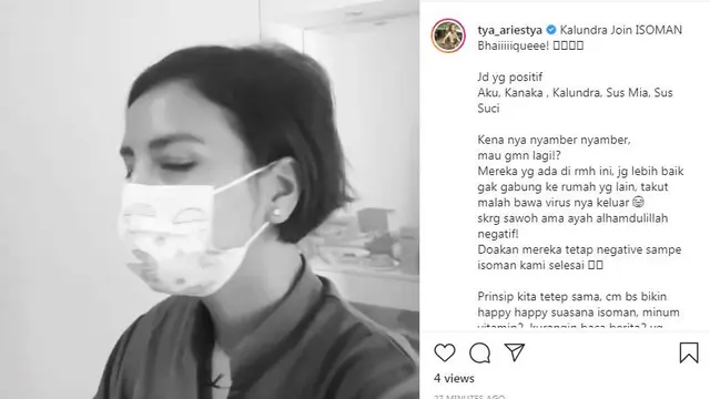 Anak Bungsu Tya Arisetya juga positif Covid-19 Kini Jalani Isoman Bersama