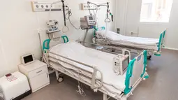 Foto pada 19 April 2020 menunjukkan ruangan di sebuah rumah sakit darurat untuk pasien COVID-19 di Nur-Sultan, Kazakhstan. Kazakhstan membangun rumah sakit darurat untuk merawat pasien COVID-19 hanya dalam waktu 13 hari di ibu kota negara tersebut. (Xinhua/BI Group)