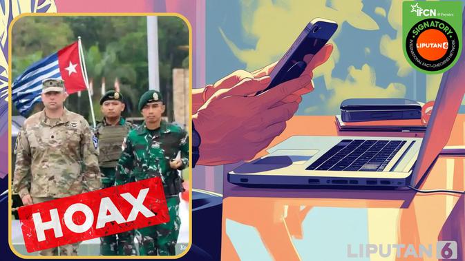 Cek fakta foto militer AS dan TNI kibarkan bendera Kejora