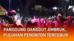 Puluhan orang tercebur ke sumber mata air yang ada di bawahnya.