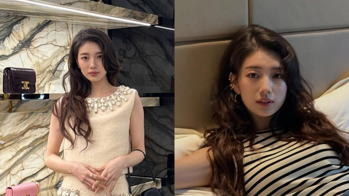 Pesona Memikat Bae Suzy yang Full Damage dengan Messy Curl Hair di Opening Store Celine Singapura