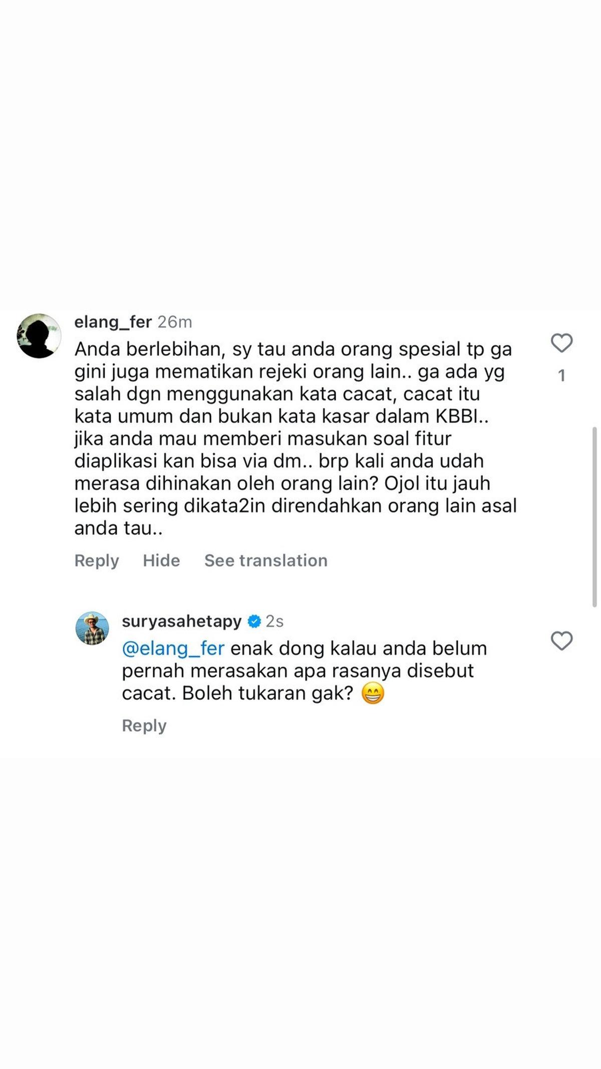 Pulang ke Jakarta, Surya Sahetapy Ditolak Ojek Online Gara-Gara Tuli dan Disebut Cacat