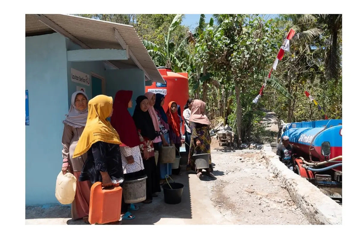 Lautan Berlian memberikan bantuan penyediaan air bersih dan sanitasi bagi warga Desa Ngandongrejo, Kecamatan Paranggupito, Kabupaten Wonogiri, Jawa Tengah.