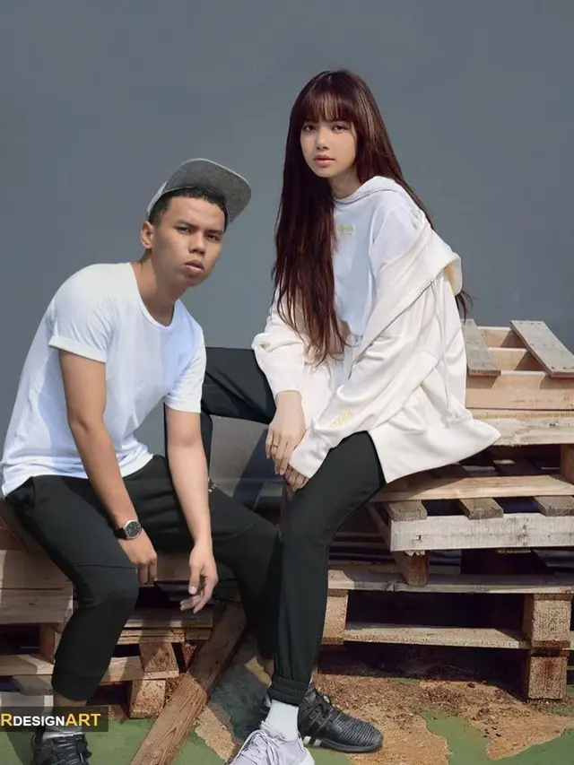Foto editan bersama Lisa Black Pink (foto: Instagram/@srdesignart)