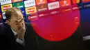 Foto file ketika Thomas Tuchel (Pelatih kepala Bayern Munich) saat ia berbicara dalam sebuah konferensi pers menjelang pertandingan sepak bola leg pertama perempat final Liga Champions UEFA melawan Arsenal, di Stadion Emirates, London, pada 8 April 2024. (Adrian DENNIS/AFP)