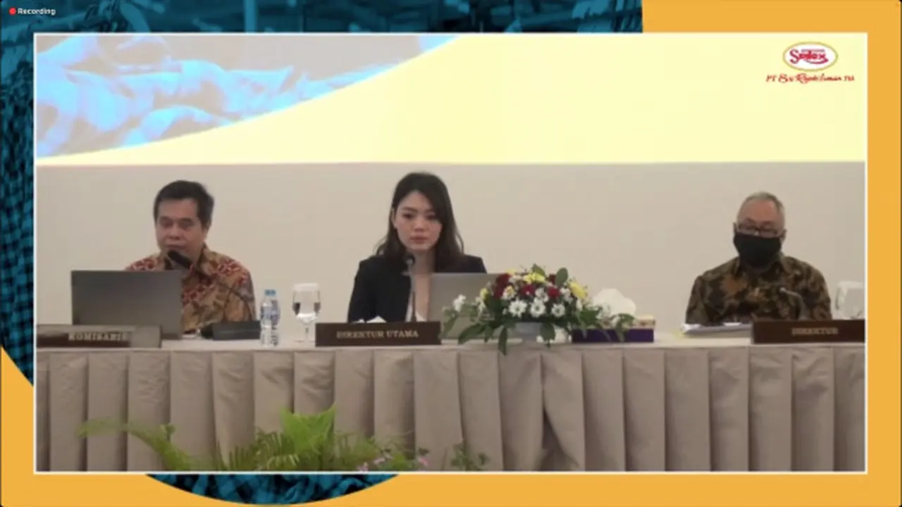 Paparan publik PT Sri Rejeki Isman Tbk (SRIL) pada Kamis, 21 Juli 2022 (Foto: tangkapan layar/Pipit I.R)