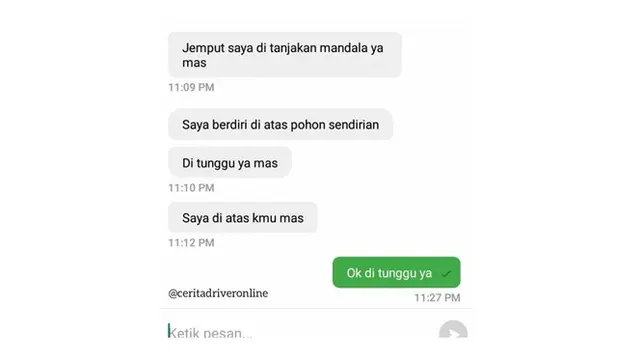 Chat Kocak Ojek Online Saat Disuruh Menunggu Ini Bikin Cengar- Cengir