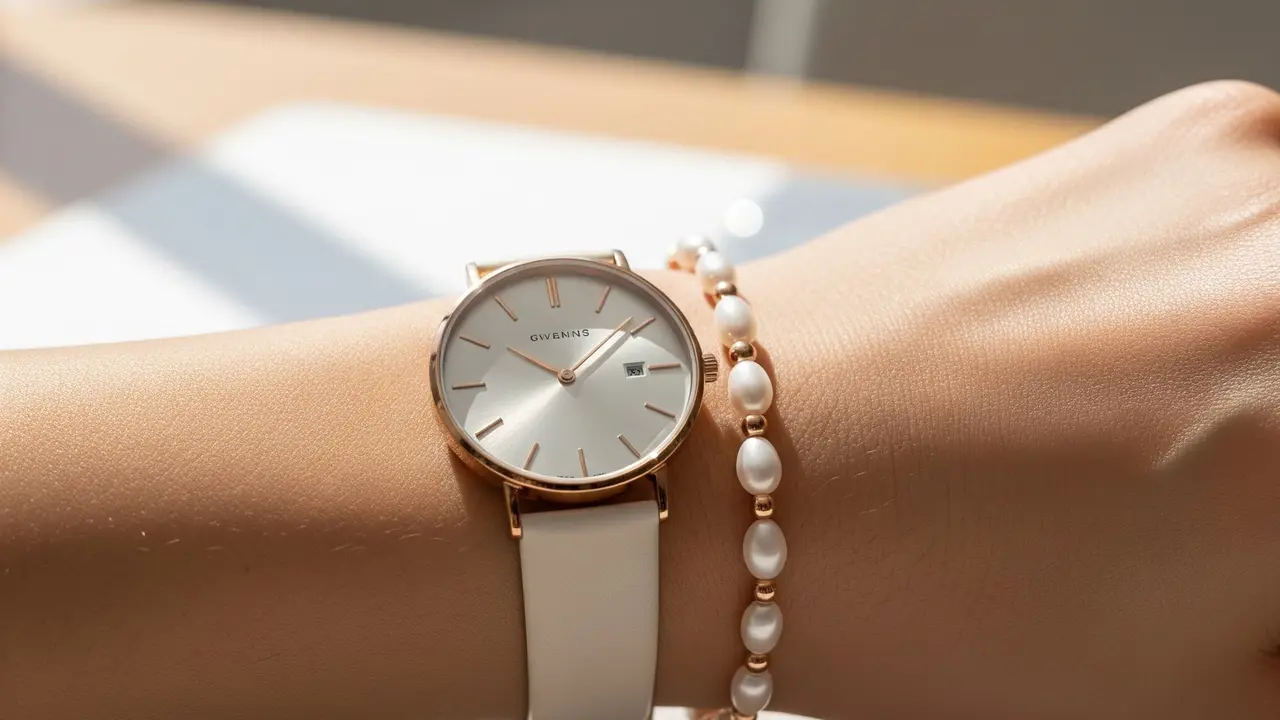 Gaya Padu Padan Jam Tangan Elegan dengan Gelang Mutiara Modern