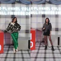 Mulai dari Luna Maya hingga Shenina Cinnamon, berikut potret gaya mereka dengan kemeja flanel yang bisa jadi inspirasi. [Dok/UNIQLO Indonesia].