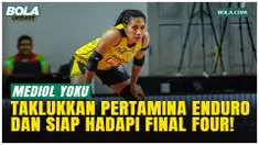 Gresik Phonska Plus menang tiga set langsung atas Jakarta Pertamina Enduro. Mediol Yoku menegaskan tim tetap fokus target juara dan siap menghadapi tantangan di Final Four.