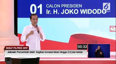 Calon Presiden nomor urut 01 Jokowi dalam debat kedua capres 2019.