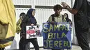 Greenpeace Malaysia dan Himpunan Advocacy Rakyat Malaysia (HARAM) menggelar aksi damai di depan Kedutaan Besar Indonesia di Kuala Lumpur, Jumat, 4 September 2026. (AFP/ Arif Kartono)