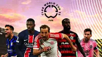 Piala Dunia Antarklub - Lautaro Martinez, Ousmane Dembele, Harry Kane, Gerson, Lionel Messi (Bola.com/Adreanus Titus)