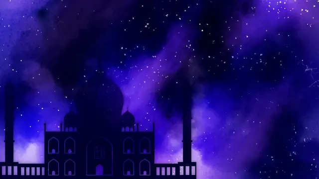 Ilustrasi Islami, malam hari