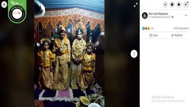 Gambar Tangkapan Layar Foto Pernikahan Pasangan Pengantin Lanjut Usia