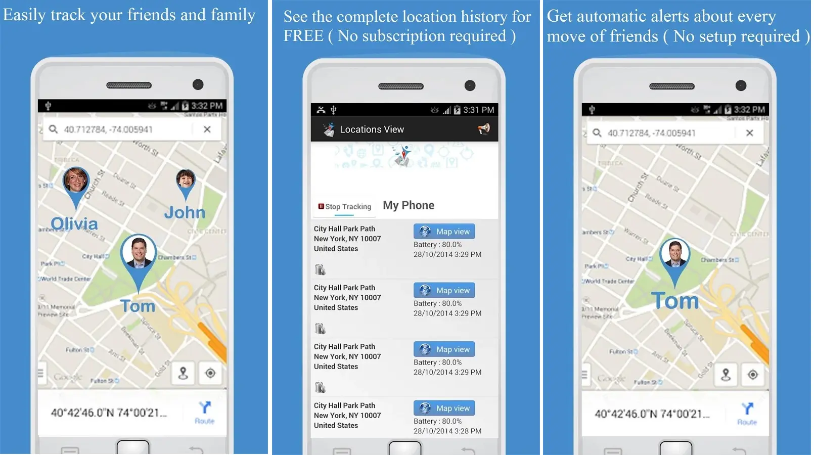 	Aplikasi Friend Locator membantu menemukan smartphone hilang (Sumber: Google Play Store)