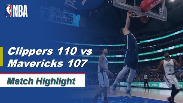 Berita Video Highlights NBA 2019-2020, LA Clippers Vs Dallas Mavericks 110-107