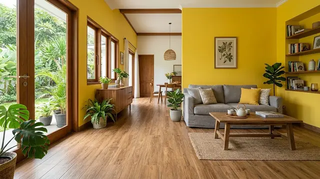 8 Warna Cat Rumah yang Cocok Dipadukan dengan Lantai Motif Kayu, Makin Elegan
