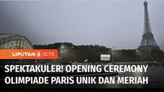 Mengusung konsep baru pertama kalinya Opening Ceremony Olimpiade Paris 2024 digelar di luar stadion olahraga. Parade ratusan atlet tampil memukau menggunakan kapal melintasi Sungai Seine, di depan Menara Eiffel.