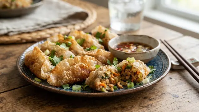 Resep Rice Paper Dumpling Crispy Isi Sayuran dan Ayam Cincang, Camilan Gurih yang Praktis