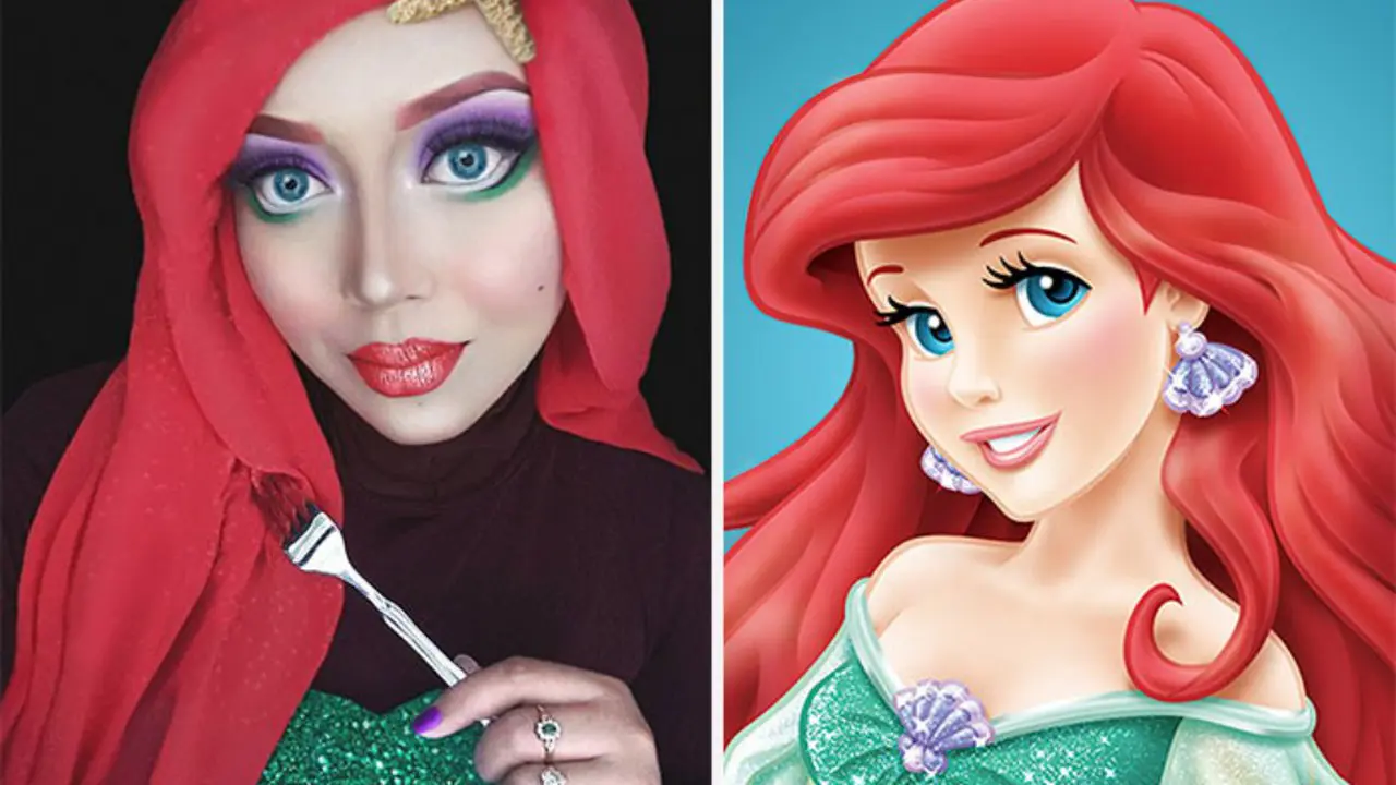 Perempuan Berhijab Ini 'Berubah' Jadi 10 Karakter Disney