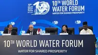 Konferensi pers World Water Forum-10 di Bali Nusa Dua Convention Center (BNDCC), Bali, Kamis (24/5/2024). (Liputan6/Benedikta Miranti)