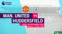 Jadwal Premier League 2018-2019 pekan ke-19, Manchester United vs Huddersfield Town. (Bola.com/Dody Iryawan)