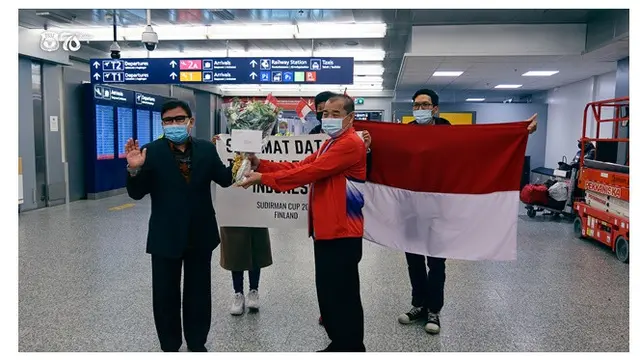 6 Potret Atlet Indonesia Tiba di Finlandia, Siap Berlaga di Sudirman Cup 2021