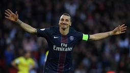 Zlatan memberikan dua Piala Prancis dan empat kali juara Ligue 1. Pada tahun 2016, Zlatan bergabung dengan Man United dengan status bebas transfer dan berhasil mencetak 17 gol di Premier League. (AFP/Ian Kington)