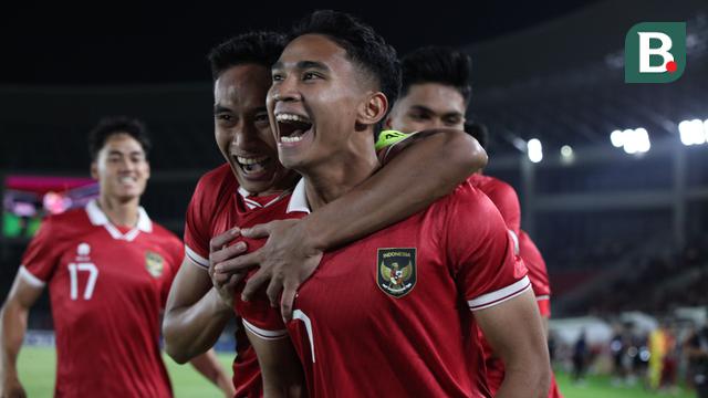 Marselino Ferdinan mencetak gol untuk Timnas Indonesia U-23 ke gawang Chinese Taipei U-23.