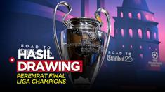 Berita motion grafis hasil drawing perempat final Liga Champions 2022/2023, di mana Man City akan menghadapi Bayern Munchen.